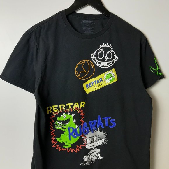 Nickeledeon T Shirt Rugrats Cartoon Characters Double Sided Graphic Tee L - Picture 12 of 14
